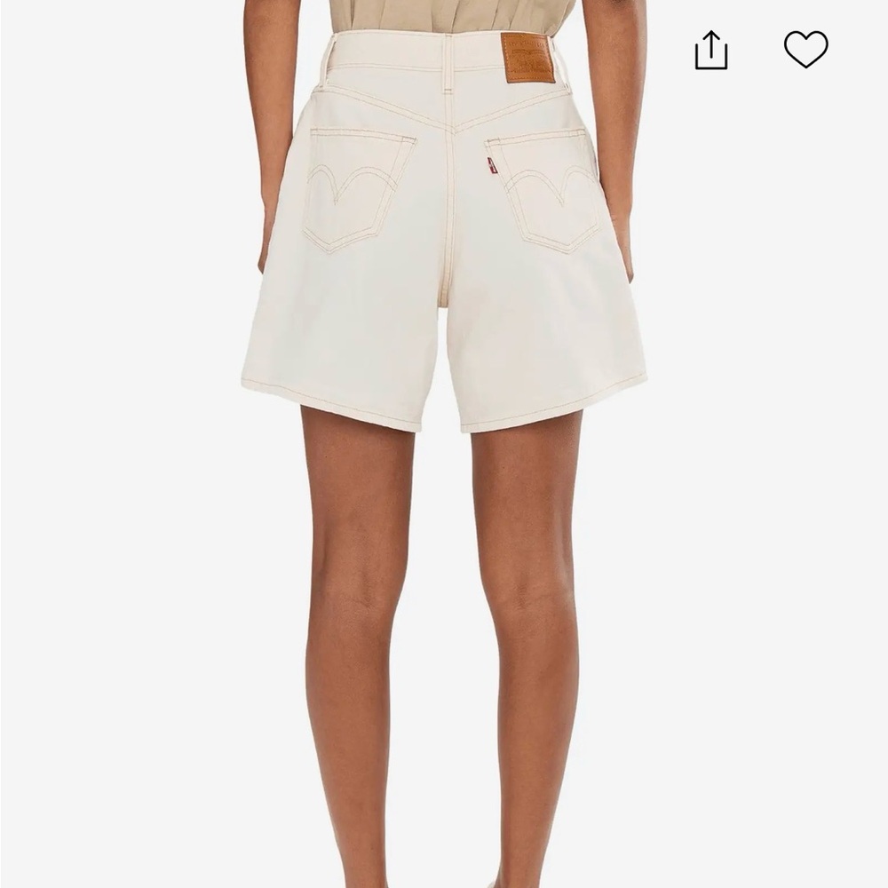 Levi's Cream High-Rise baggy Denim Shorts